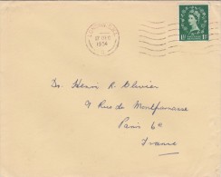 LSC  DEPART DE LONDON - GRANDE BRETAGNE -   17 DEC. 1954 - Postmark Collection