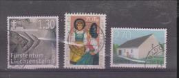 Liechtenstein Lot 3 Timbres O Différents - Gebraucht