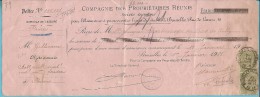 59 Op Recu Met Stempel BRUXELLES Met Firmaperforatie (perfin) "PR"   Van Compagnie Des Propriétaires Réunis - 1863-09