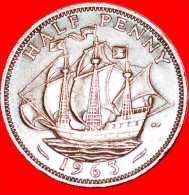 ★SHIP Golden Hind: UNITED KINGDOM★ HALF PENNY 1963!  LOW START ★NO RESERVE! - C. 1/2 Penny