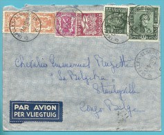 419+713+768+769+807 Op Brief Per Luchtpost (par Avion) Met Stempel IXELLES-ELSENE Naar Congo-Belge - 1948 Export