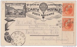 CARTE POSTALE DE POSTE AERIENNE  1927 IUXEMBOURG - Briefe U. Dokumente