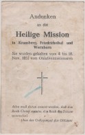 Usingen Wehrheim Kransberg Friedrichsthal Wernborn - Andenkenkarte Heilige Mission 1951 - Usingen
