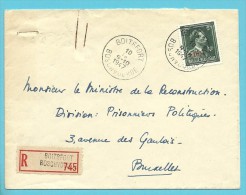 724T (-10%) Op Brief Aangetekend Met Stempel BOITSFORT / BOSCHVOORDE - 1946 -10 %