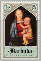 Barbuda 1971. ~ YT 98** - Noël. Vierge Et Enfant De Raphaël - Barbuda (...-1981)