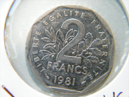 2 FRANCS  SEMEUSE 1981 - I. 2 Francos