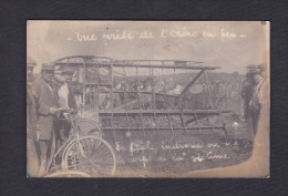 Carte Photo - Aviation - Vue  D'un Aeroplane Ayant Brule ( Accident ? Guerre ? Est De La France D'une Famille Du Doubs - Ongevalen