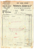 1942--ROUEN--76-Quincaillerie DELABARRE,GODARD & Cie-Lettre-facture à En-tête Pour FRESSENNEVILLE-80-timbrée - 1900 – 1949