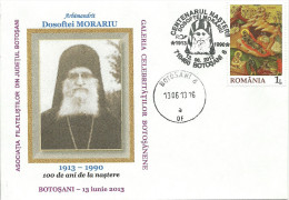 Romania / Special Cover With Special Cancellation / Arh. DOSOFTEI Morariu - Theologians