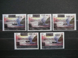 Caspian Sea # Azerbaijan 1995 Stamps 70-74 Surcharge MNH #Mi.233/6 - Aserbaidschan
