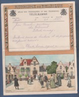 JOLI TELEGRAMME ROYAUME DE BELGIQUE - ILLUSTRATEUR AM. LYNEN - NOCE PLACE DE VILLAGE - A.6 (F.) HETS - Telegramas