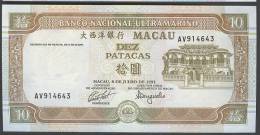 MACAO (MACAU): Banconota 10 Patacas 1991 - P65 - FDS - Macau