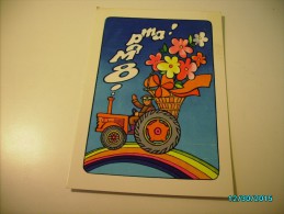 TRACTOR WITH FLOWERS ,  POSTCARD, O - Tracteurs