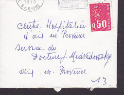 France "Petite" B. Du Rhone 1973 Cover Lettre AIX En PROVENCE Marianne De Béquet Timbre - 1971-1976 Marianne De Béquet