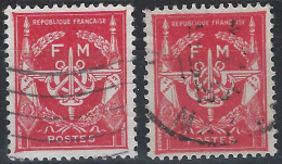 12 Rouge Et Rouge Carmine - Military Postage Stamps