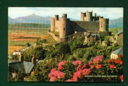 WALES  -  Harlech Castle And Snowdon  Used Postcard As Scans - Merionethshire