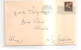 63295) Lettera Con 50c. Imperiale Aerea Da Parma A S. Secondo  Il 9-4-1944 - Poststempel (Flugzeuge)