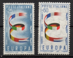 ITALIA REP. 1957 - Europa Stelle II 25° D MNH ** - 1946-60: Mint/hinged