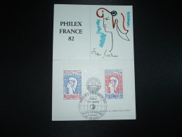 CP JEAN COCTEAU BLOC PHILEXFRANCE 82 4,00 + 6,00 OBL.14 JUIN 1982 92-PUTEAUX - Used