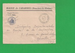 LETTRE BOUCHES DU RHONE CABANNES En Franchise - 1961-....