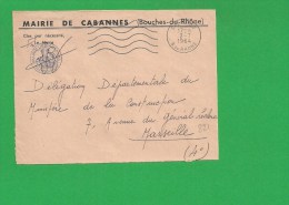 LETTRE BOUCHES DU RHONE CABANNES Secap Ondulée En Franchise - 1961-....