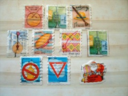 Brazil 2002 - 2004 Music Instruments Road Safety No Alcohol Dove Santa Christmas - Used Stamps