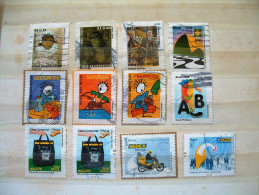Brazil 2004 - 2009 Theater UPAEP Sewing Shoemaker Postal Services Education Motorcycle - Used Stamps