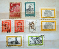 Argentina 1965 - 1977 - San Martin - Industry - Cogwheel - Postoffice Church - Used Stamps