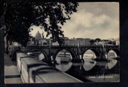 N1951 ROMA ( Rome ) LUNGOTEVERE Animato + Bollo Filatelico Da 15 Lire Con Annullo 1948 - Tevere, Ponte, Ponti - Stamp - Fiume Tevere