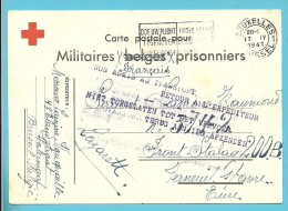 Kaart (croix-rouge) Stempel BRUXELLES 17/4/41 Naar Stalag, Stempel NON ADMIS AU TRANSPORT RETOUR A L'EXPEDITEUR.... - Guerra 40 – 45 (Cartas & Documentos)