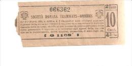 69038) Biglietto Della Società Romana Tramwayis-omnibus Da 10 C. 4° Zona - Europa