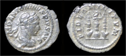 Elagabalus AR Denarius Legionary Eagle Between Two Standards - The Severans (193 AD To 235 AD)