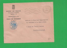 LETTRE BOUCHES DU RHONE GRANS Secap Ondulée Tad à Droite En Franchise - 1961-....