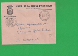 LETTRE BOUCHES DU RHONE LA ROQUE D' ANTHERON En Franchise - 1961-....