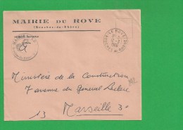 LETTRE BOUCHES DU RHONE LE ROVE En Franchise - 1961-....
