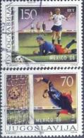 YU 1986-2152-3 WORLDCHAMPIONSHIP IN FOOTBALL MEXICO, YUGOSLAVIA, 2v, Used - Usati