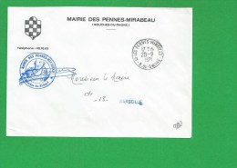 LETTRE BOUCHES DU RHONE LES PENNES MIRABEAU En Franchise - 1961-....