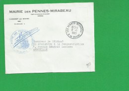 LETTRE BOUCHES DU RHONE LES PENNES MIRABEAU En Franchise - 1961-....