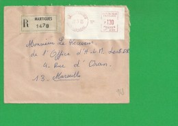 LETTRE BOUCHES DU RHONE MARTIGUES EMA Recommandé - 1961-....