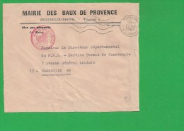 LETTRE BOUCHES DU RHONE MAUSSANE LES ALPILLES Secap Ondulée Tad à Droite En Franchise - 1961-....