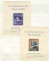 ESPAGNE # 2 BLOCS # CENTENAIRE DE VELAZQUEZ # MADRID # 1961 # - Feuillets Souvenir