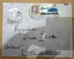 STORIA POSTALE -BUSTA COVER - ADDIS ABEBA   ITALIA  ERITREA  50 CENT + 1 LIRA   VIA AEREA 1938 - Etiopia
