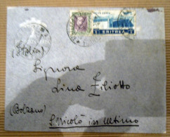 STORIA POSTALE -BUSTA COVER - ADDIS ABEBA   ITALIA  ERITREA  50 CENT + 1 LIRA   VIA AEREA 1938 - Etiopía