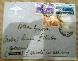 STORIA POSTALE -BUSTA COVER - ADDIS ABEBA ITALIA     AEREA  20+10 CENTESIMI 1 LIRA  1938 POSTA MILITARE 130 - Aethiopien