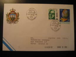 San Marino 1991 UPU Cover Italy - WPV (Weltpostverein)