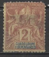 GUADELOUPE 1892 Tablet - 2c. - Brown On Buff MH - Neufs