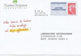 POSTREPONSE " LABORATOIRE NATURAVIGNON " Neuf ( Marianne 20g Ciappa 11P576 ) - PAP : Antwoord /Ciappa-Kavena