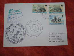 Falkland 1990 Cachets Base Faraday Et Mission Néérlandaise DIHO - Storia Postale