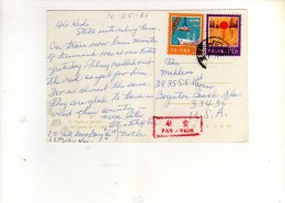 183 :  2 Beaux  Timbres Sur Carte , Postcard Du 25/10/1981  Pour Les U.S.A - Cartas & Documentos