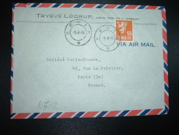 LETTRE PAR AVION Pour La FRANCE TP 55 OBL.5-8-49 HOVIK + TRYGVE LODRUP - Briefe U. Dokumente